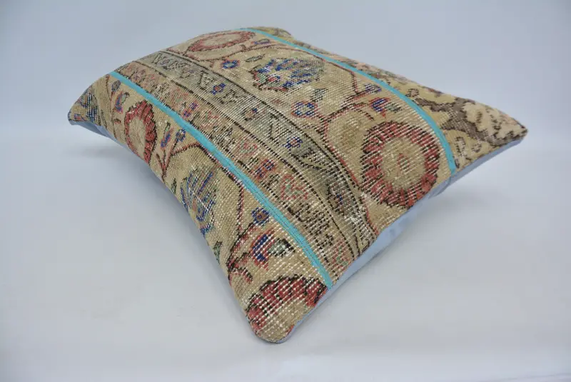 Aesthetic Cushion Case, Kilim Cushion Sham, 20x28 Beige Pillow Cover, Turkish Kilim Pillow, Pillow Cover, Sofa Cushion, Antique Pillows - 6