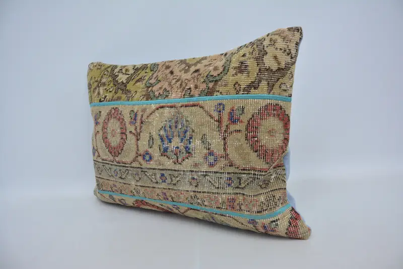 Aesthetic Cushion Case, Kilim Cushion Sham, 20x28 Beige Pillow Cover, Turkish Kilim Pillow, Pillow Cover, Sofa Cushion, Antique Pillows - 4