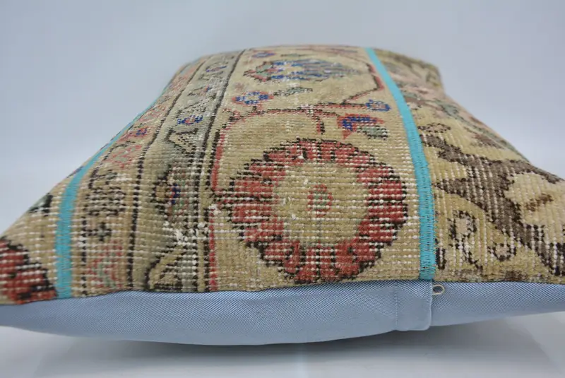Aesthetic Cushion Case, Kilim Cushion Sham, 20x28 Beige Pillow Cover, Turkish Kilim Pillow, Pillow Cover, Sofa Cushion, Antique Pillows - 5