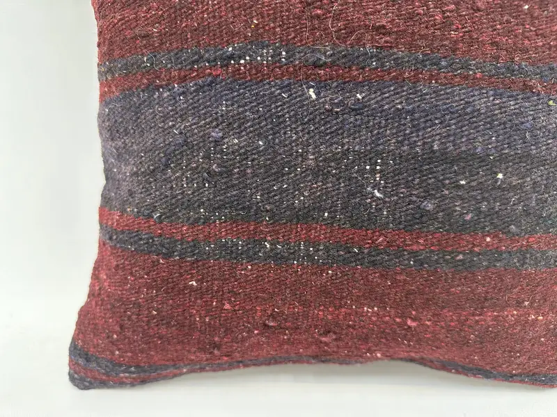 Cushion Cover, Kilim Pillow Cover, Kilim Pillow, Kilim Cushion Sham, 16x16 Red Pillow Cover, Ethnic Throw Pillow Case, Turkish Bench Cushion - 2