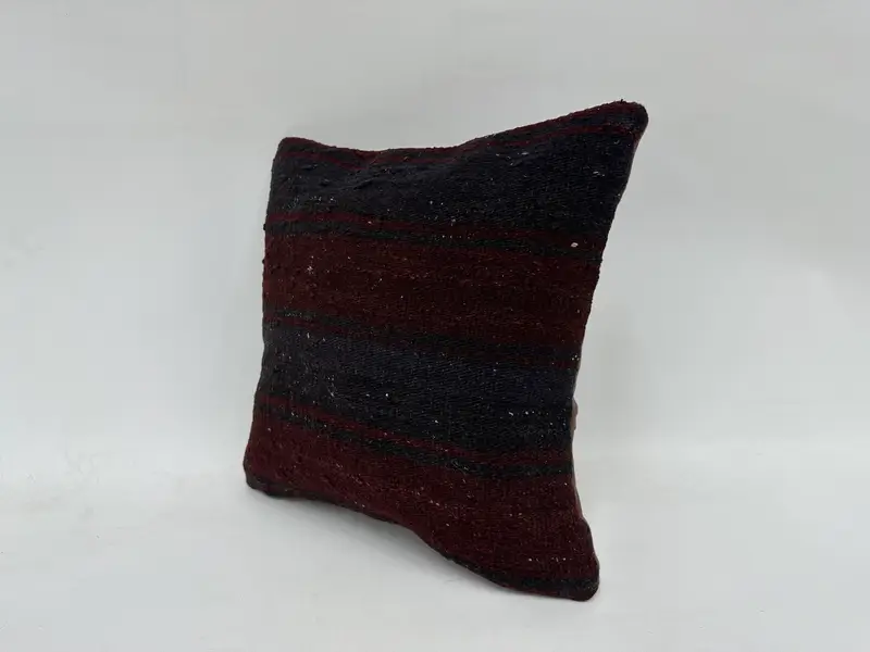 Cushion Cover, Kilim Pillow Cover, Kilim Pillow, Kilim Cushion Sham, 16x16 Red Pillow Cover, Ethnic Throw Pillow Case, Turkish Bench Cushion - 4