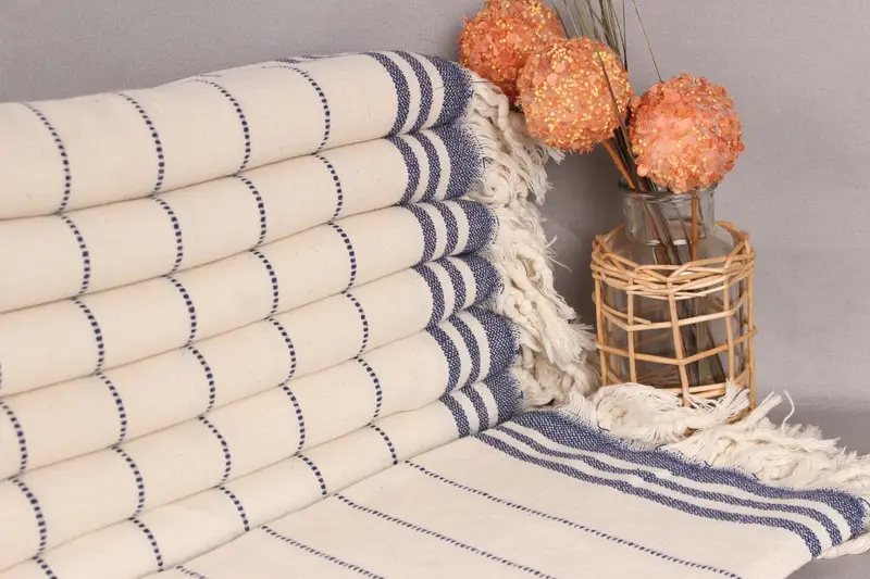 Bath Towel Navy Cotton Organic, Spa Towel 36x67 Inches