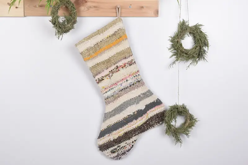 Festive Christmas Ornaments Pattern, 19-Inch Wide Christmas Stocking