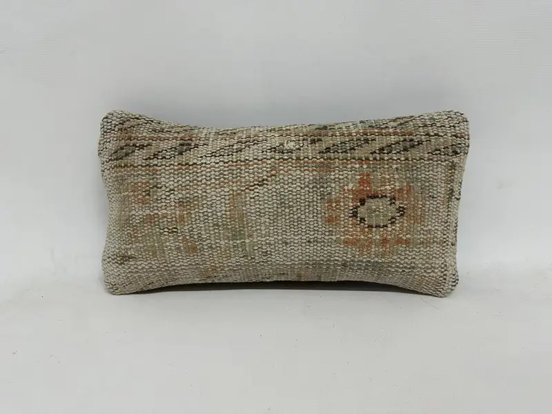 Antique Pillows, Custom Cushion Case, Pillow Sham, 8x16 White Pillow Cover, Bolster Cushion Case, Vintage Kilim Pillow, Boho Pillow - 1