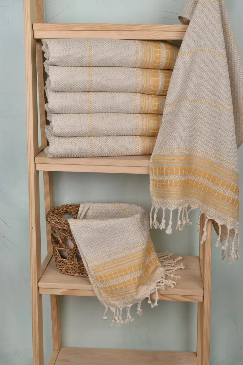 Monogram Hand Towel, Gifts For Him, 40x20 Linen Striped Towel, Boyfriend Gift, Custom Hand Towel, Monogrammed Hand Towel, Wedding For Favor - 3