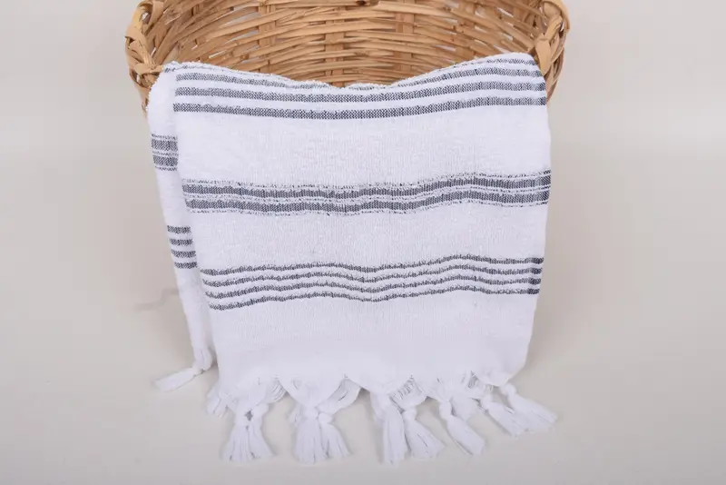 Memorial Gift, Turkish Hand Towel, 40x18 Cotton Striped Terry Towel, Monogram Hand Towel, Bridesmaid Gifts, Towel With Name, Decorative Towel - 5