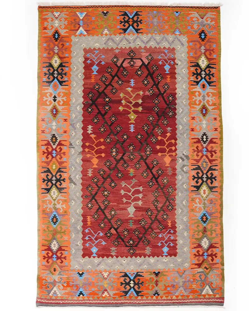 Kırmızı Halı, 5,9x9,3 ft Canlı Dekor