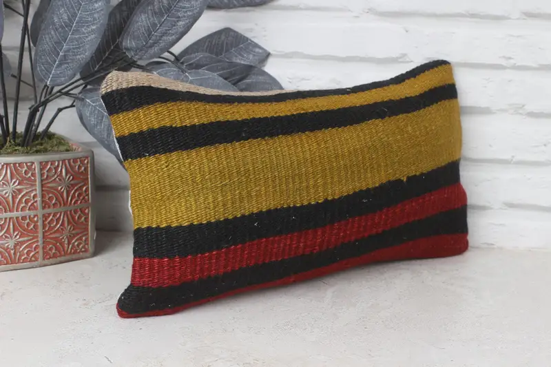 Interior Designer Pillow, Cushion Cover, Retro Cushion Cover, Turkish Pillow, 8x16 Yellow Cushion Cover, Retro Throw Pillow Sham, Home Decor Pillow - 4