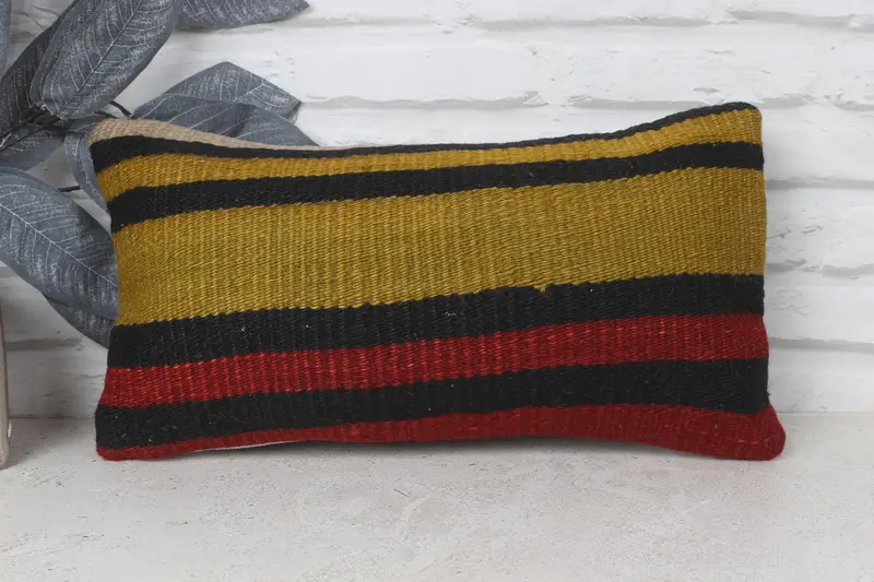 Interior Designer Pillow, Cushion Cover, Retro Cushion Cover, Turkish Pillow, 8x16 Yellow Cushion Cover, Retro Throw Pillow Sham, Home Decor Pillow - 1