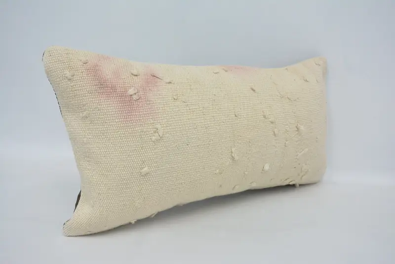 Geometric Embroidered Pillow, 12x24 Inches Decorative Pillow - 1