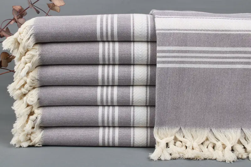 Organic Beach Towel Handmade Turkish Cotton Beige, 40x71 Inches