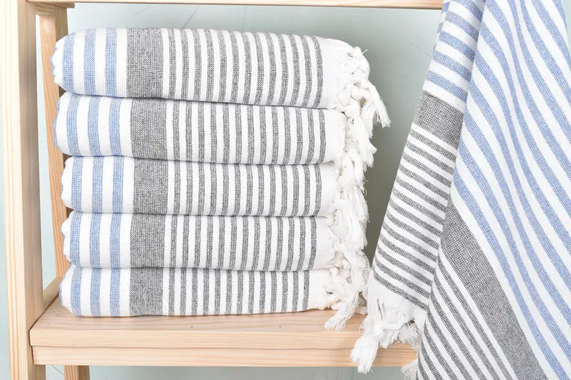 Wedding Favors, Beach towel, Handmade Gift, Personalized Bridesmaid Gift, Housewarming Gift, Luxury Beach Towel, 68x40 Cotton Striped Terry Towel - 1