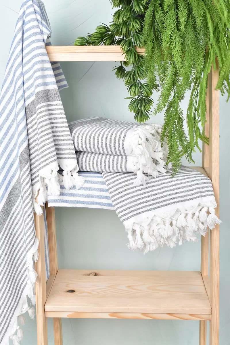 Wedding Favors, Beach towel, Handmade Gift, Personalized Bridesmaid Gift, Housewarming Gift, Luxury Beach Towel, 68x40 Cotton Striped Terry Towel - 6