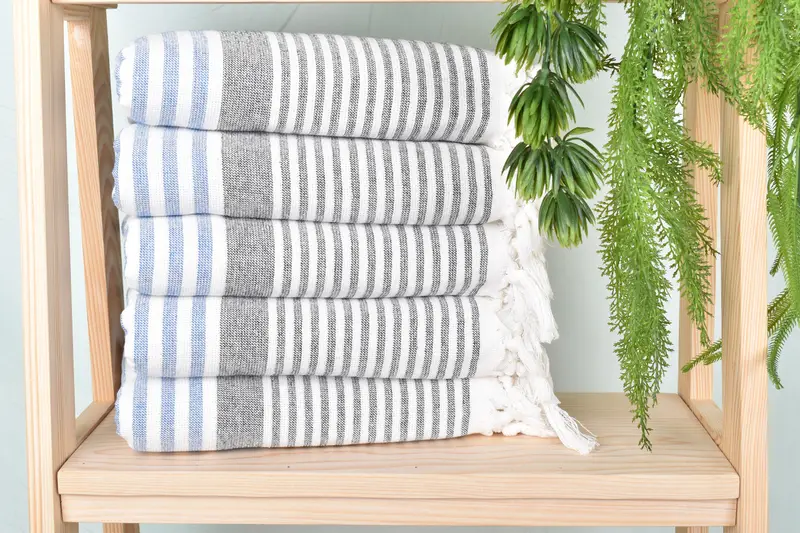 Wedding Favors, Beach towel, Handmade Gift, Personalized Bridesmaid Gift, Housewarming Gift, Luxury Beach Towel, 68x40 Cotton Striped Terry Towel - 2