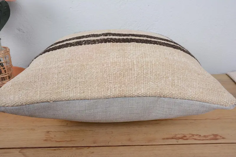 Kilim Rug Pillow Sham, Boho Throw Pillow, Gift Pillow, Interior Designer Pillow, 20x20 White Cushion Case, Pillow Cover, Kilim Pillow - 5