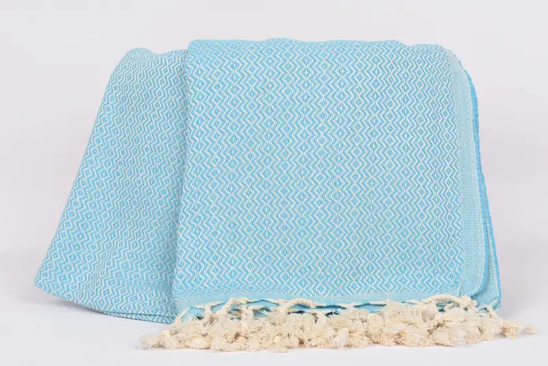 Authentic Turkish hammam peshtemal, Wedding Gift, 70x40 Cotton Diamond Towel, Valentines Day Gift, Wedding Towel, Personalized Gift, Absorbent towel - 5