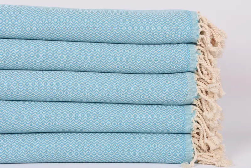 Authentic Turkish hammam peshtemal, Wedding Gift, 70x40 Cotton Diamond Towel, Valentines Day Gift, Wedding Towel, Personalized Gift, Absorbent towel - 3