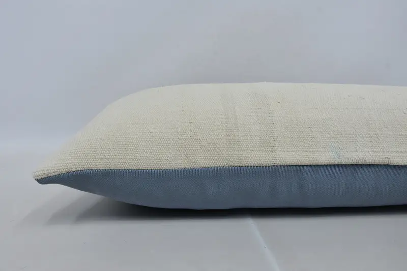 Pillow Cover, Interior Designer Pillow, Vintage Kilim Pillow, 16x36 Beige Pillow Sham, Bolster Throw Pillow, Ottoman Cushion, Throw Kilim Pillow - 5