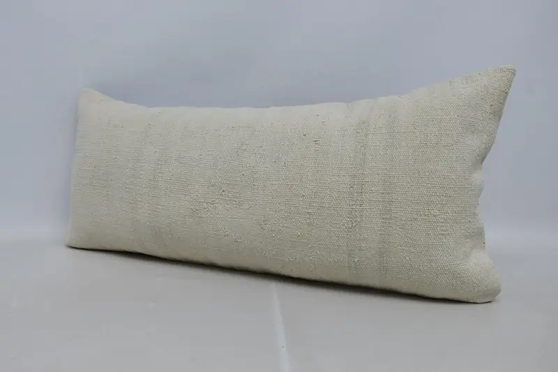 Pillow Cover, Interior Designer Pillow, Vintage Kilim Pillow, 16x36 Beige Pillow Sham, Bolster Throw Pillow, Ottoman Cushion, Throw Kilim Pillow - 4