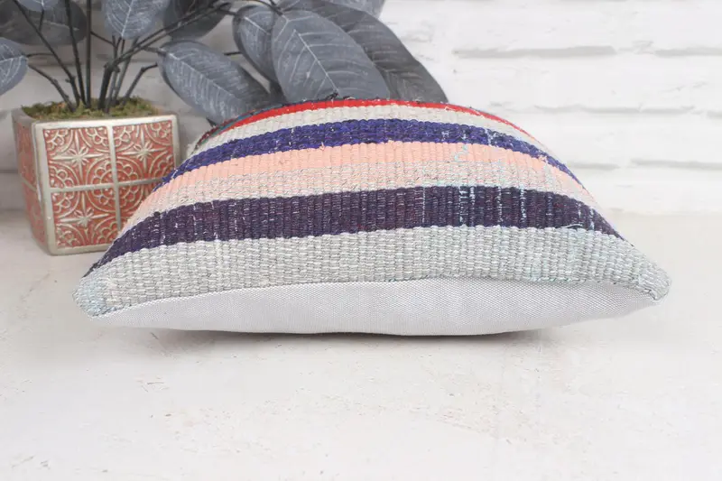 12x12 Blue Pillow, Handmade Kilim Cushion, Vintage Pillow, Home Decor Pillow, Cushion Cover, Christmas Cushion Cover - 5