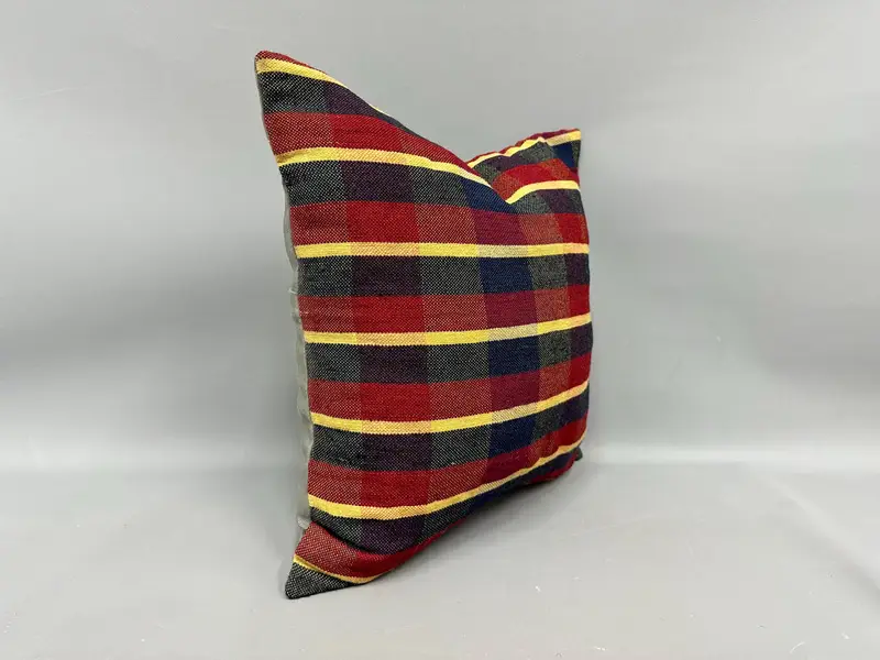 Vintage Kilim Pillow, Custom Pillow, Handmade Pillow, Boho Pillow Sham Cover, Muted Cushion, Kilim Cushion Sham, 18x18 Red Pillow Case, Pillow - 2