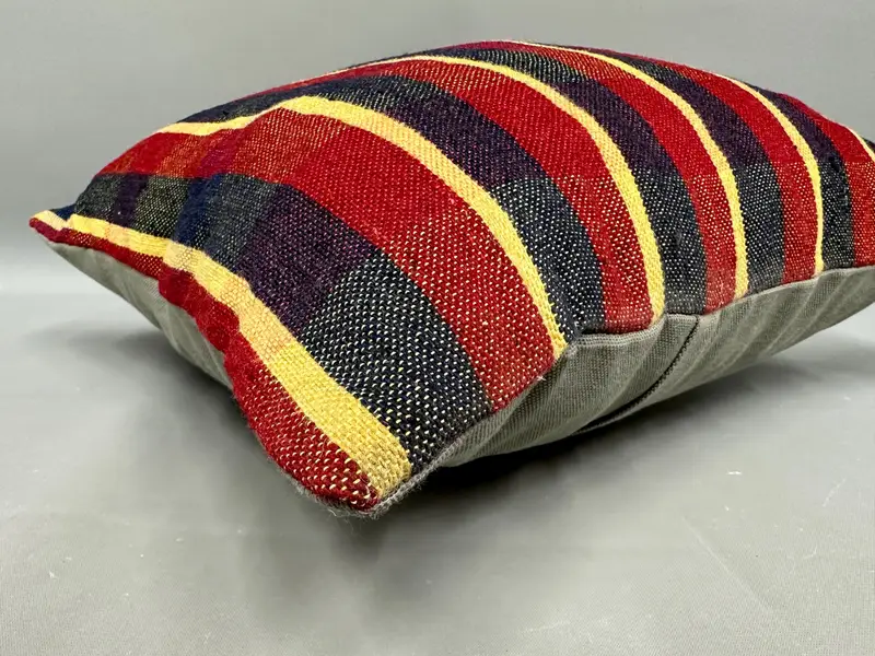 Vintage Kilim Pillow, Custom Pillow, Handmade Pillow, Boho Pillow Sham Cover, Muted Cushion, Kilim Cushion Sham, 18x18 Red Pillow Case, Pillow - 6