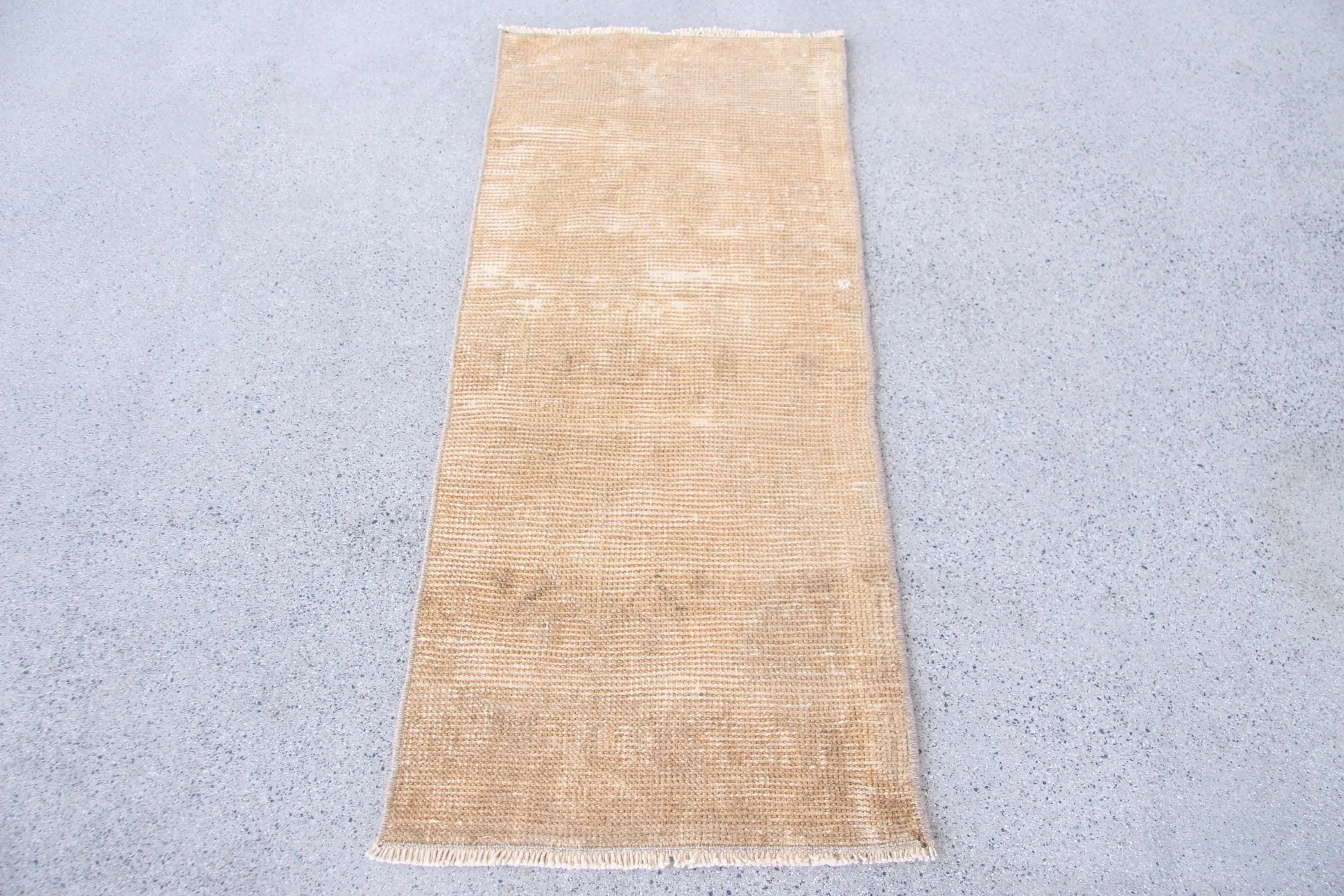 1.3x3 ft Rug, Turkish Vintage Rug, Brown Moroccan Wool Rug - 1