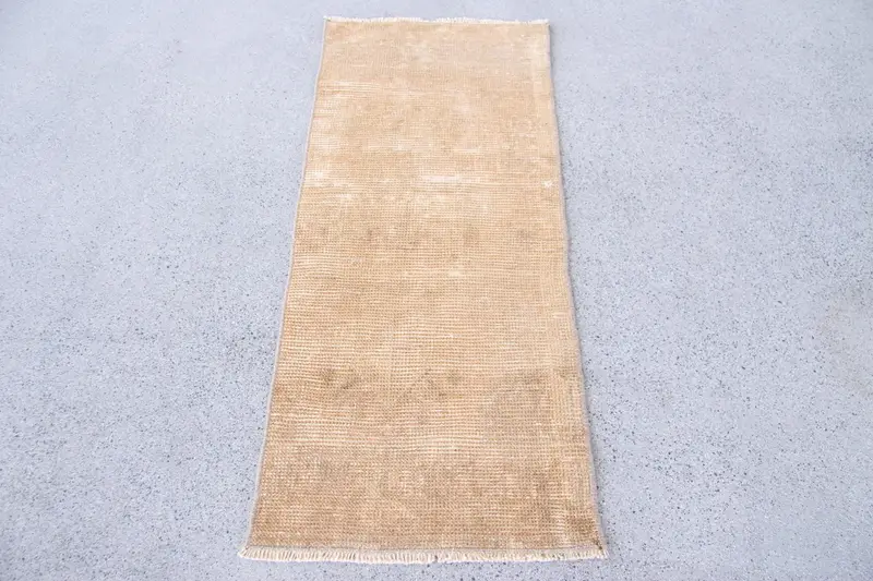 Kahverengi Fas Halısı, 1,3x3 ft Bej Vurgulu