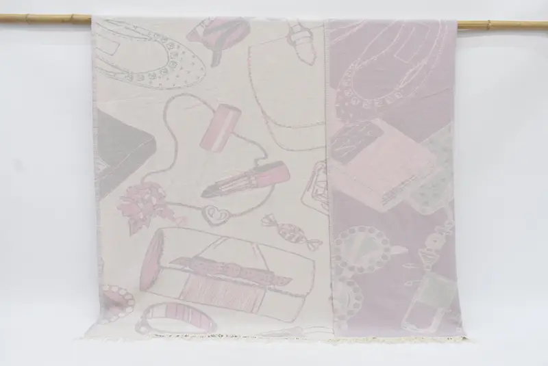 Turkish Throw Pink Floral Patterned Organic Cotton Blanket, 87x63 Inches