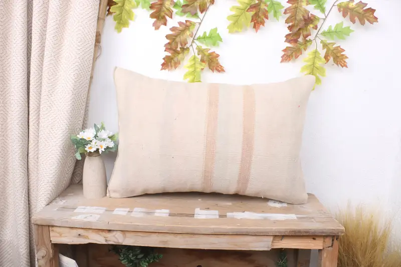 Kilim Pillow Cover, Cushion Case, Kilim Pillow, Home Decor Pillow, Natural Cushion Case, Cozy Throw Cushion Case, 16x24 Beige Pillow - 1