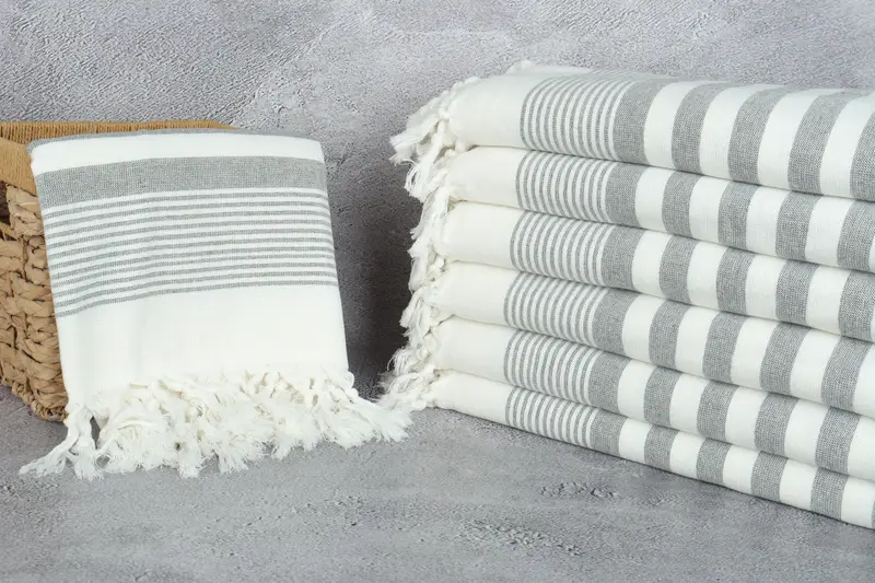 Gym Towel, Beach Towel Bulk, Hammam towel, Handwoven Turkish Towel, Gifts For Him, Bachelorette Party Favors Beach, 68x40 Cotton Striped Terry Towel - 3