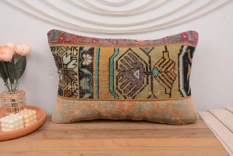 Orange & Green Southwestern Pillow, 16x24 Inches Decorative Pillow - 2