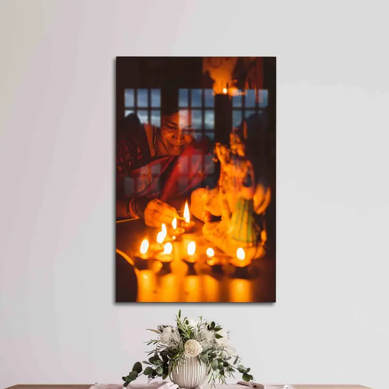 エレガントなプリントガラス: ニルヴァーナ瞑想キャンドルホルダー