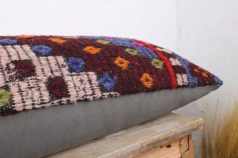 Pillow for Sofa, Pillow, Boho Pillow Sham Cover, Gift Pillow, Decorative Throw Cushion Cover, 12x36 Red Cushion, Indoor Pillow Cover - 6
