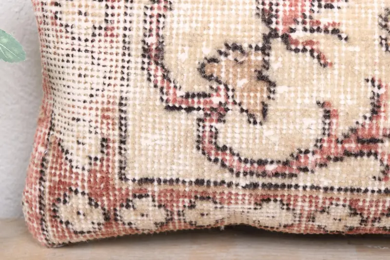 Ethnical Kilim Rug Pillow, 8x16 Beige Cushion Case, Anatolian Cushion Case, Home Decor Pillow, Pillow Case, Bolster Pillow Cover, Pillow for Couch - 3