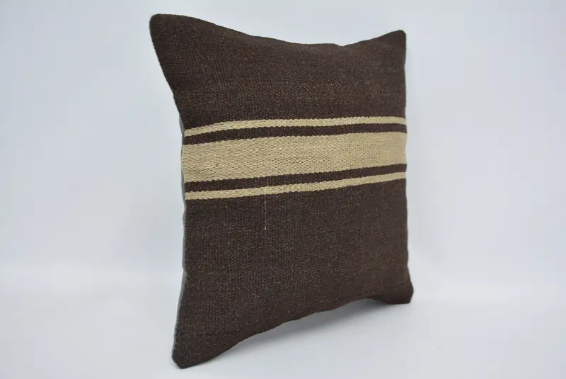 Ikat Pillow Case, Antique Pillows, Pillow Sham, 14x14 Brown Pillow Cover, Traditional Pillow Cover, Gift Pillow, Pillow for Couch - 3