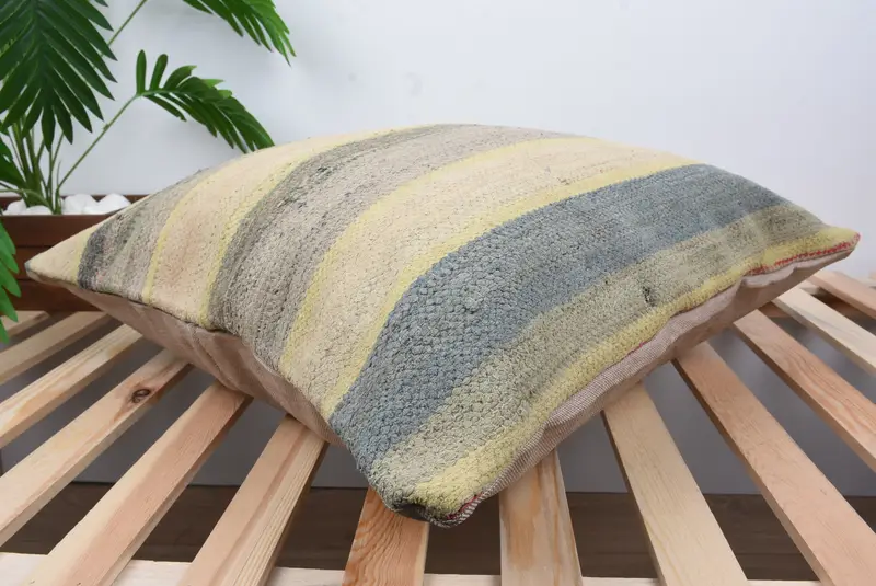 Pillow for Couch, Handmade Throw Cushion Case, Boho Pillow, Patio Cushion, Vintage Pillow, Pillow Case, 24x24 Brown Pillow Case - 6