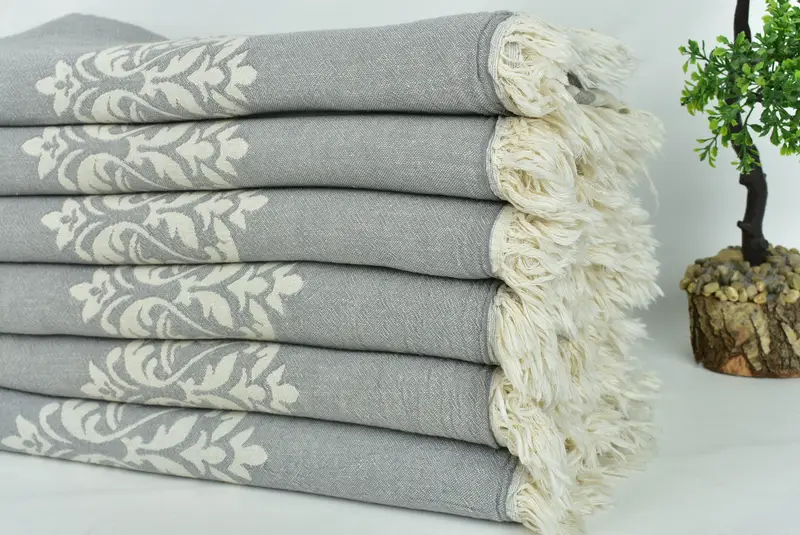 Woven Blanket, Best Wedding Gift, Boho Throw Blankets, Bridal Shower Favor, Personalized Blanket, 70x60 Cotton Baroque Towel, Turkish Throw Blanket - 4