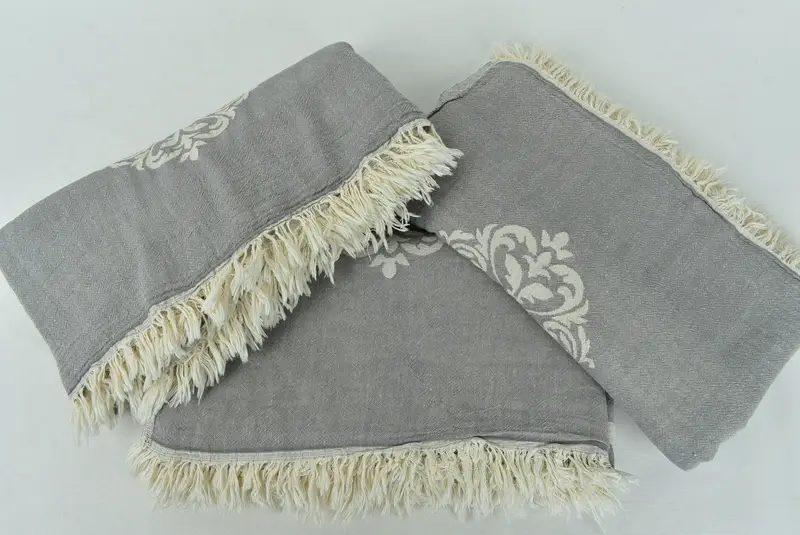 Woven Blanket, Best Wedding Gift, Boho Throw Blankets, Bridal Shower Favor, Personalized Blanket, 70x60 Cotton Baroque Towel, Turkish Throw Blanket - 7