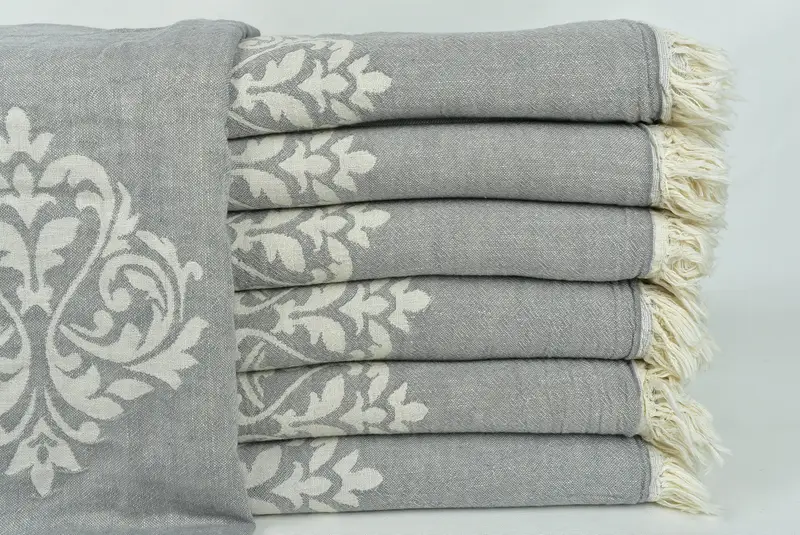 Woven Blanket, Best Wedding Gift, Boho Throw Blankets, Bridal Shower Favor, Personalized Blanket, 70x60 Cotton Baroque Towel, Turkish Throw Blanket - 2
