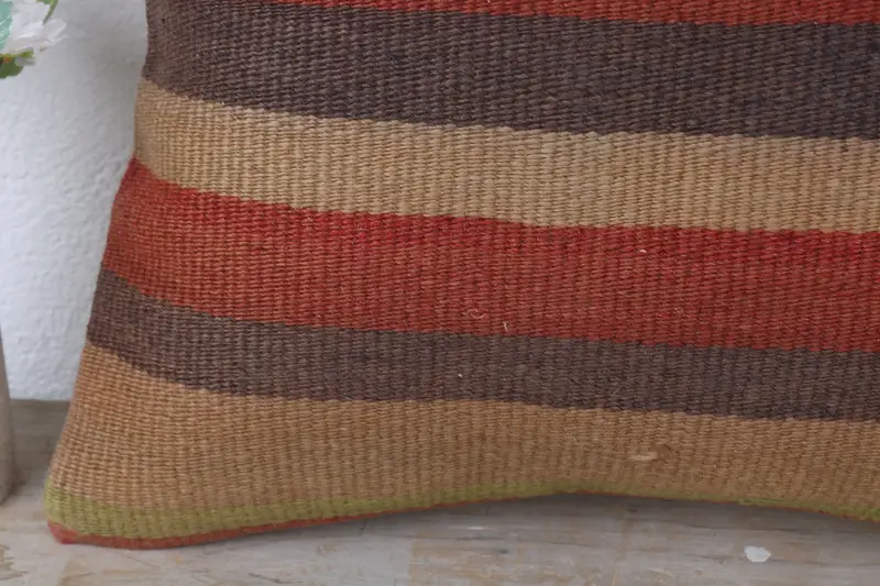 Handwoven Pillow, 16x16 Red Cushion, Interior Designer Pillow, Pillow Cover, Antique Pillows, Decorative Cushion Cover, Home Decor Pillow - 3