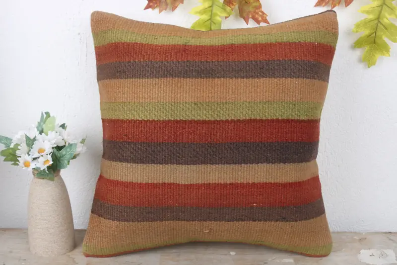 Handwoven Pillow, 16x16 Red Cushion, Interior Designer Pillow, Pillow Cover, Antique Pillows, Decorative Cushion Cover, Home Decor Pillow - 2