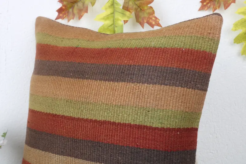 Handwoven Pillow, 16x16 Red Cushion, Interior Designer Pillow, Pillow Cover, Antique Pillows, Decorative Cushion Cover, Home Decor Pillow - 5