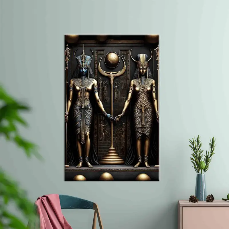 アヌビス ガーディアン キャンバス: 古代エジプト アート プリント