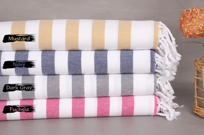 Custom Beach Towels, Spa Towel, 68x36 Cotton Striped Towel, Hammam towel, Engagement Gift, Custom Beach Towel, Turkish beach towel, Bridesmaid Towel - 1