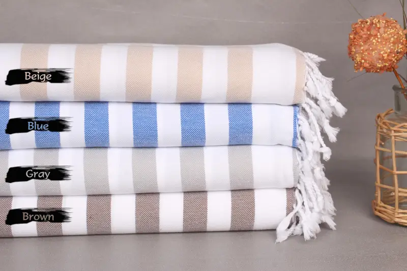 Custom Beach Towels, Spa Towel, 68x36 Cotton Striped Towel, Hammam towel, Engagement Gift, Custom Beach Towel, Turkish beach towel, Bridesmaid Towel - 2