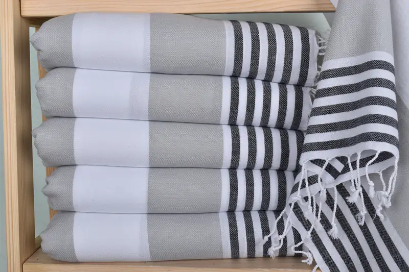 Small Bath Towels, Organic Towel, Home Decor Gifts, 40x24 Cotton Striped Towel, Personalized Gift, Monogrammed Hand Towel, Baby Boy Gift, Xmas Gifts - 2