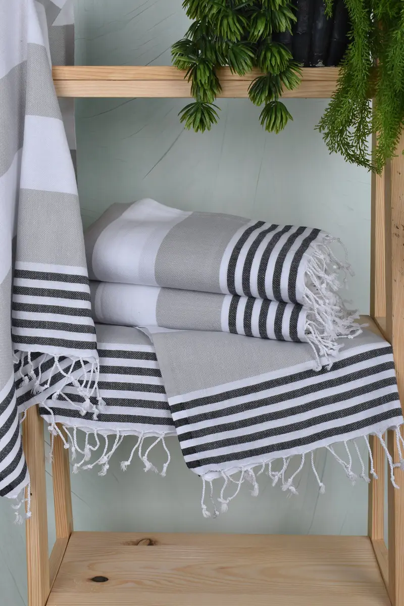 Small Bath Towels, Organic Towel, Home Decor Gifts, 40x24 Cotton Striped Towel, Personalized Gift, Monogrammed Hand Towel, Baby Boy Gift, Xmas Gifts - 6