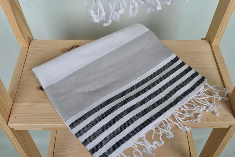 Small Bath Towels, Organic Towel, Home Decor Gifts, 40x24 Cotton Striped Towel, Personalized Gift, Monogrammed Hand Towel, Baby Boy Gift, Xmas Gifts - 5