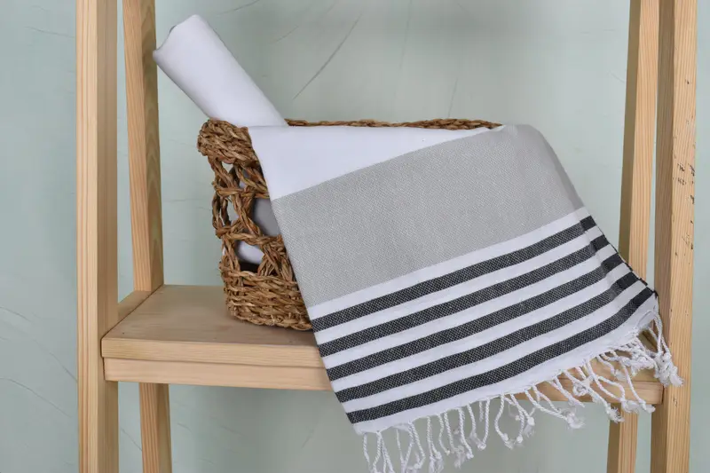 Small Bath Towels, Organic Towel, Home Decor Gifts, 40x24 Cotton Striped Towel, Personalized Gift, Monogrammed Hand Towel, Baby Boy Gift, Xmas Gifts - 4